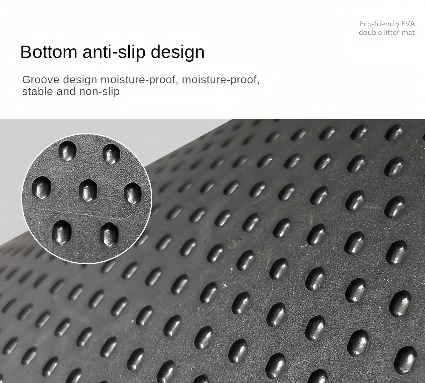 Wasserdichte Katzenstreu-Matte mit Doppelstruktur – Rutschfest & Waschbar