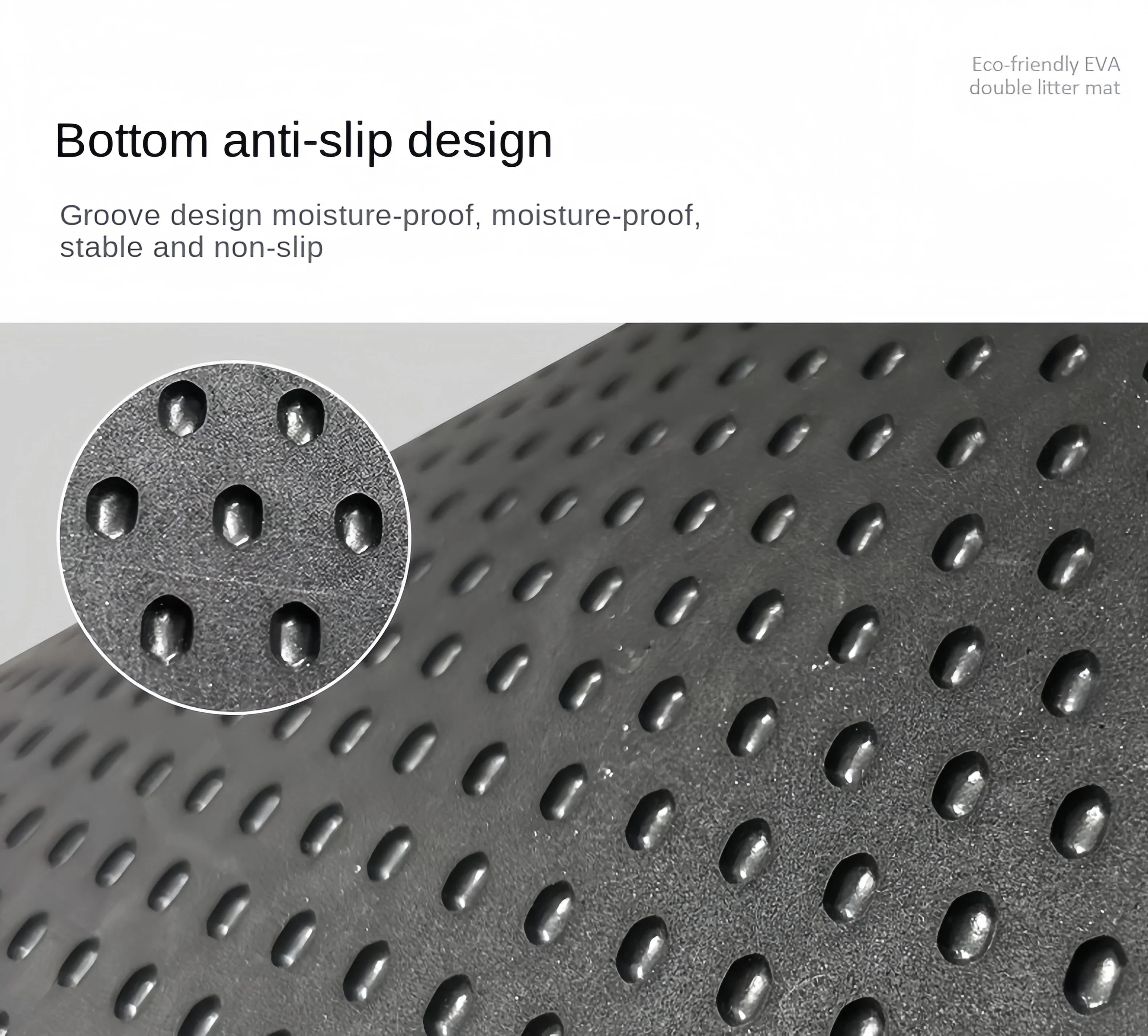 Wasserdichte Katzenstreu-Matte mit Doppelstruktur – Rutschfest & Waschbar