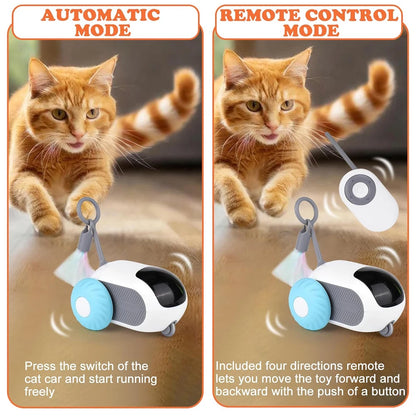Smartes Katzenspielzeug – Automatisches ferngesteuertes Auto mit 2 Spielmodi für Katzen & Hunde
