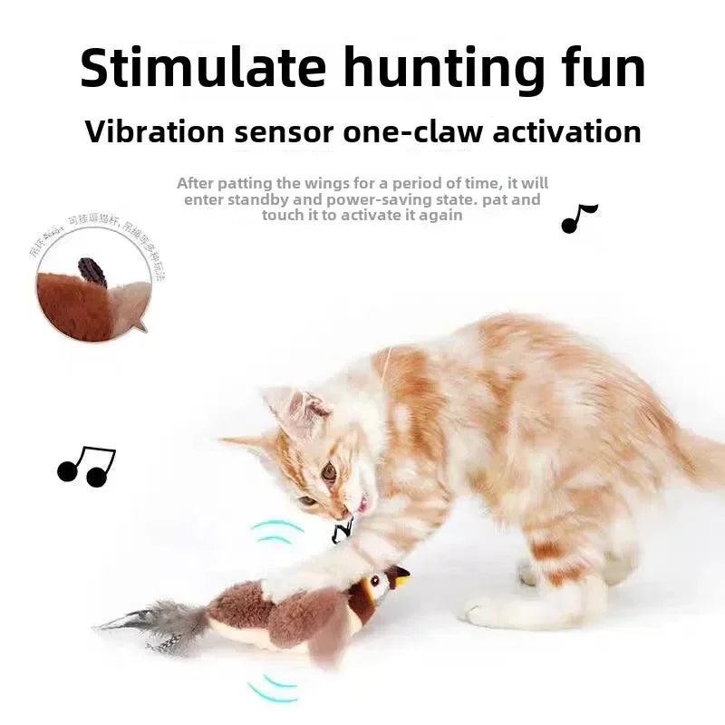 Interaktives Vogel-Spielzeug für Katzen – mit Catnip & Bewegung, USB aufladbar