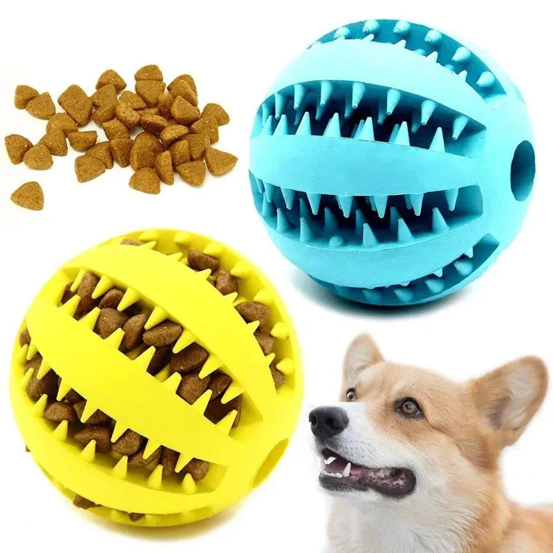 Natürlicher Gummi-Kauspielball für Hunde – Strapazierfähiger Zahnreinigungs- & Spielball mit Leckerli-Funktion