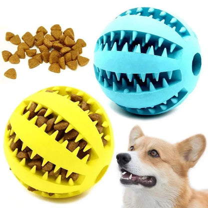 Natürlicher Gummi-Kauspielball für Hunde – Strapazierfähiger Zahnreinigungs- & Spielball mit Leckerli-Funktion