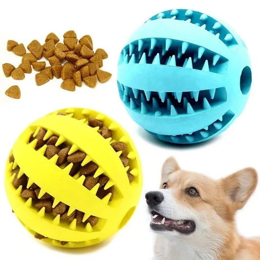 Natürlicher Gummi-Kauspielball für Hunde – Strapazierfähiger Zahnreinigungs- & Spielball mit Leckerli-Funktion