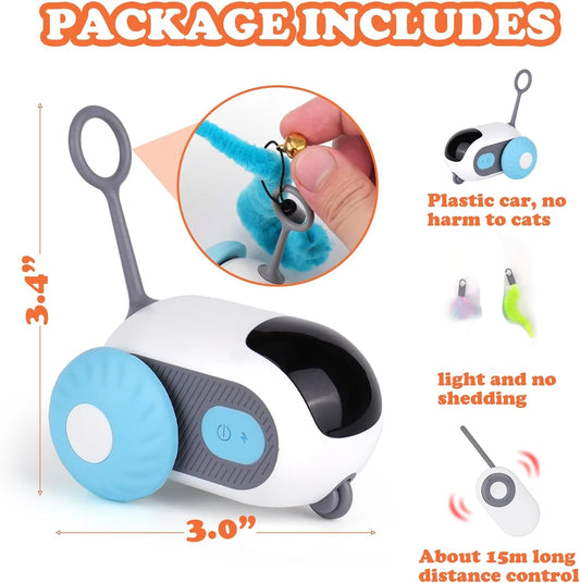Smartes Katzenspielzeug – Automatisches ferngesteuertes Auto mit 2 Spielmodi für Katzen & Hunde