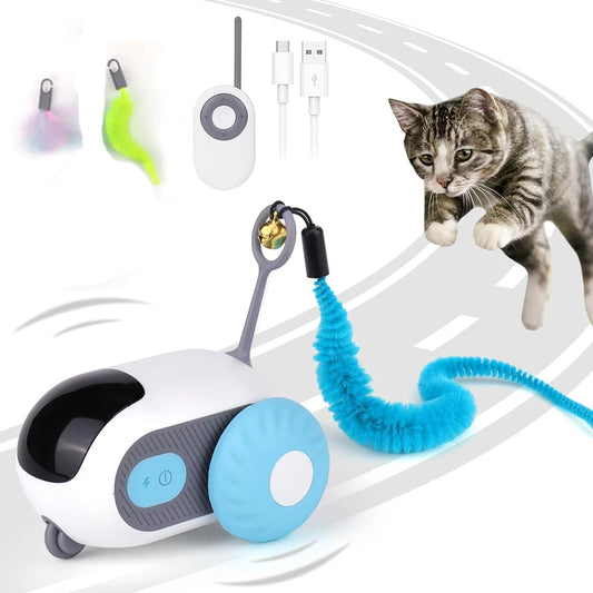 Smartes Katzenspielzeug – Automatisches ferngesteuertes Auto mit 2 Spielmodi für Katzen & Hunde